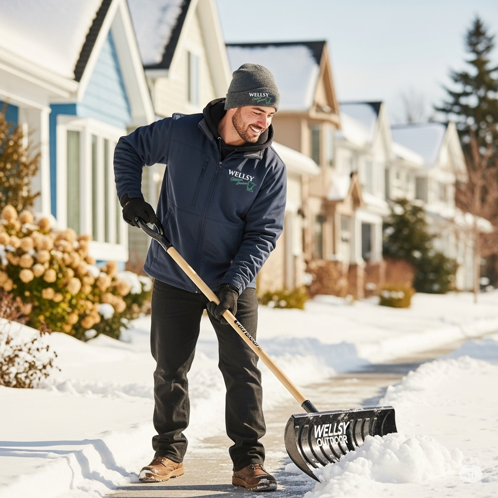 Person Clearing Snow with Eco-Friendly Methods